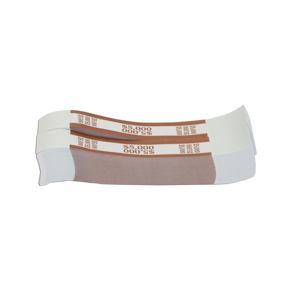 Pap-R Currency Straps, Brown, $5000, Pack Of 1,000 (Min Order Qty 9) MPN:405000