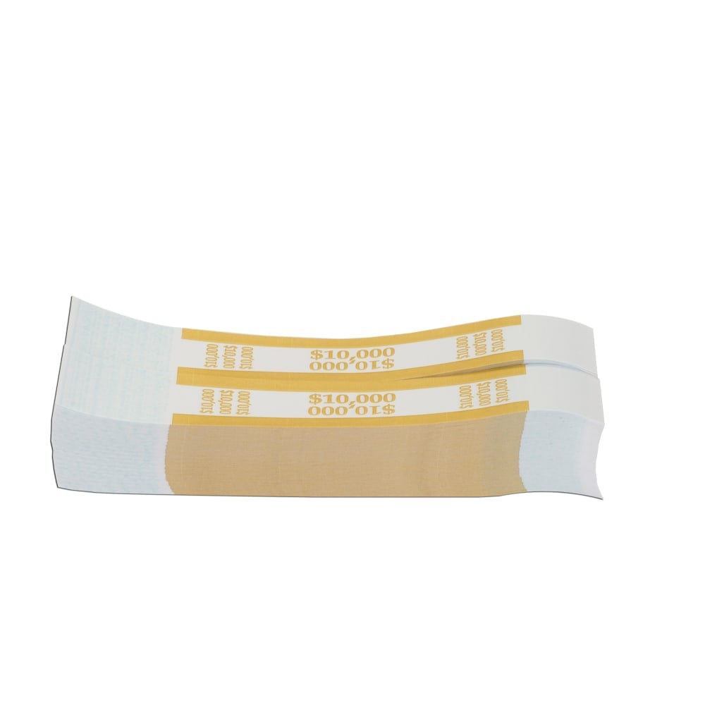 Currency Straps, Mustard, $10,000, Pack Of 1,000 (Min Order Qty 9) MPN:410000