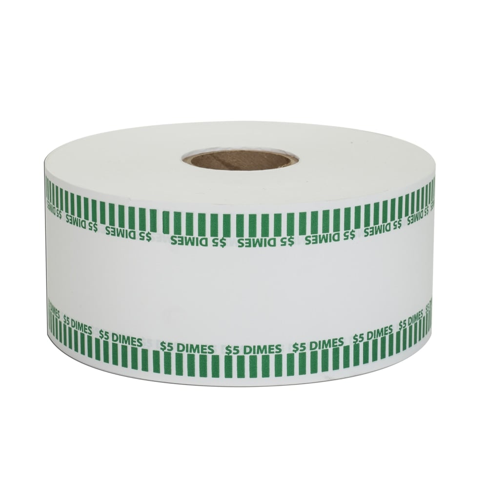 Coin-Tainer Automatic Coin-Wrapper Roll, Dimes, Green, Roll Of 1,900 (Min Order Qty 3) MPN:50010