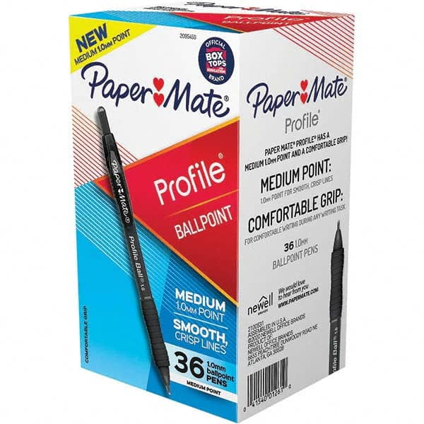 Retractable Ball Point Pen: 1 mm Tip, Black Ink MPN:2095459