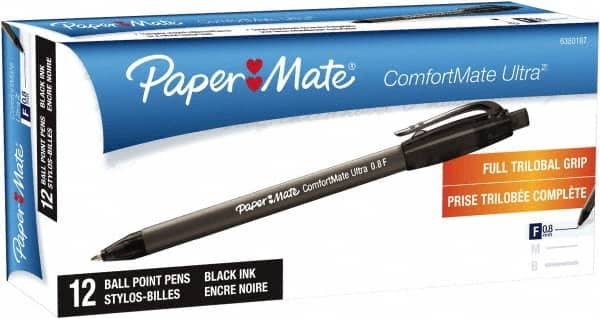 Retractable Pen: 0.8 mm Tip, Black Ink MPN:6380187