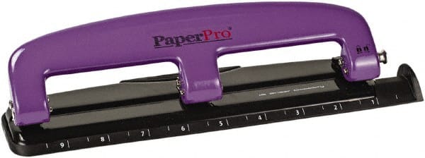 PaperPro. 12-Sheet Capacity ProPunch Compact Three-Hole Punch, Rubber Base, Purple/Black MPN:ACI2105