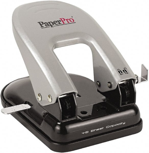 PaperPro. 40-Sheet Capacity ProPunch Two-Hole Punch, Non-Slip Base, Black/Silver MPN:ACI2340