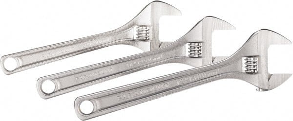 Adjustable Wrench Set: 3 Pc, 10