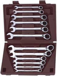 Reversible Ratcheting Combination Wrench Set: 12 Pc, Metric MPN:PAR-12PCBTRSET