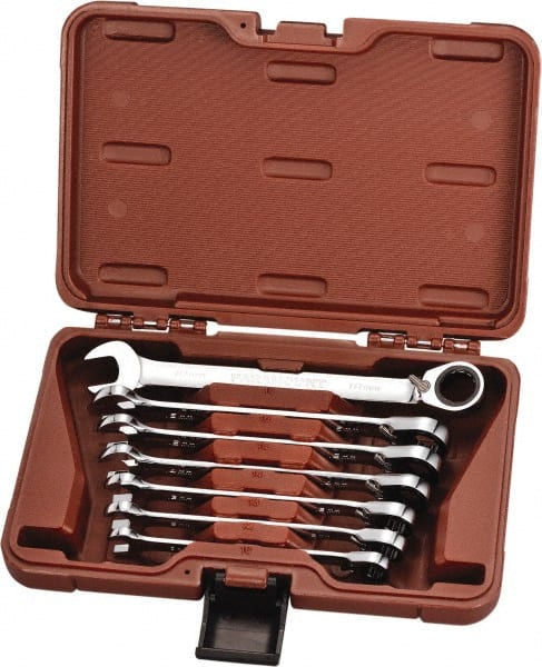 7 Pc, 10 - 18mm, 12-Point Metric Reversible Ratcheting Combination Wrench Set MPN:PAR-7PCSB5R-MM