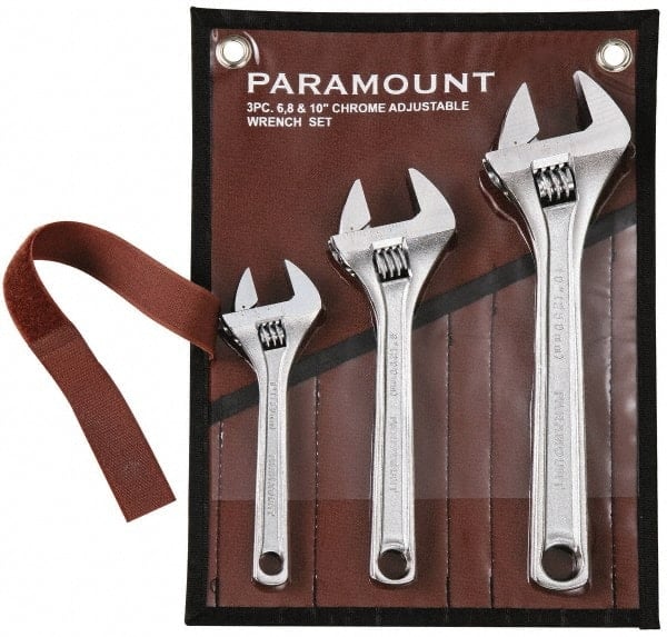 Adjustable Wrench Set: 3 Pc, 10