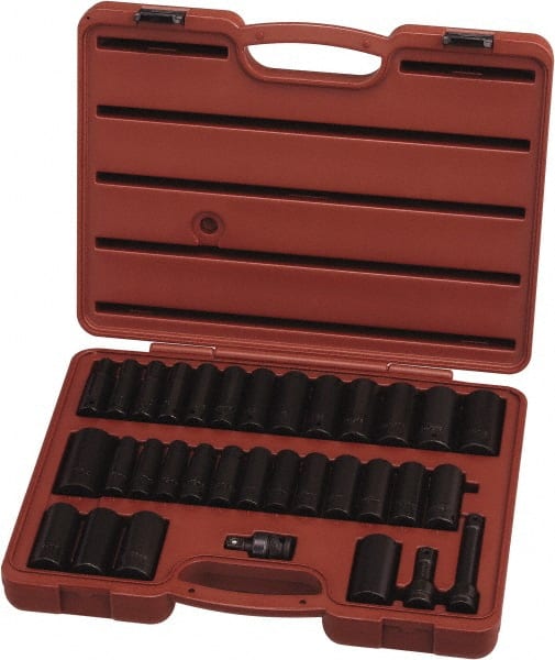 Deep Impact Standard Socket Set: 33 Pc, 1/2 mm Drive, 3/8 to 1-1/4