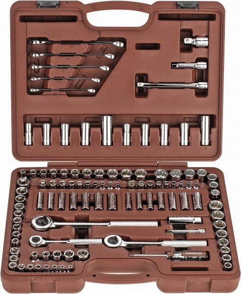 Deep Standard Socket Set: 107 Pc, 1/2