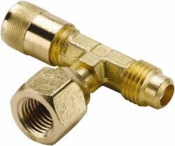 500 Max psi, 1/4 Tube OD, Forged Flare Female Branch Tee Access Valve MPN:AVTS6-4