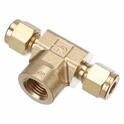 Tee Brass A-LOKxF 3/8Inx1/4In MPN:6FBT4N-B