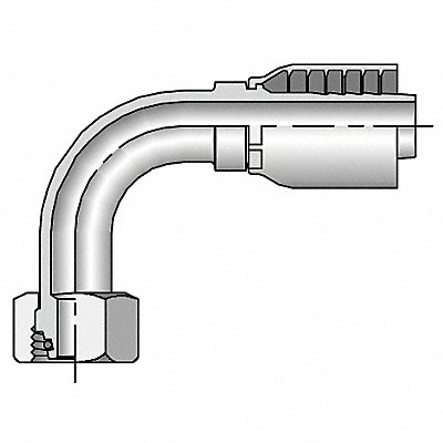 Crimp Fitting 90 Deg 3/4 I.D. F Metric MPN:11C43-25-12