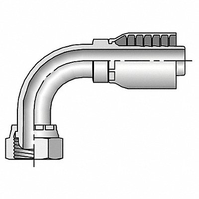 Crimp Fitting 90 Deg 1 I.D. F Metric MPN:1C543-28-16