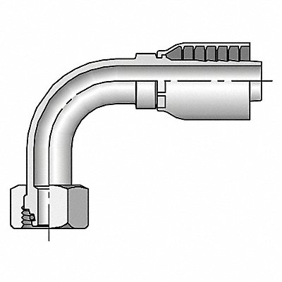 Crimp Fitting 90 Deg 1-1/4 ID FMetric MPN:1CF43-35-20