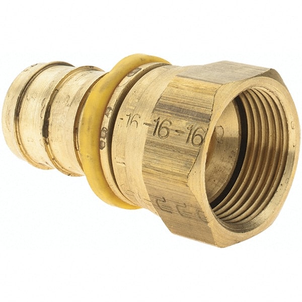 Barbed Push-On Hose Female Swivel: 1-5/16-12 FJIC, Brass, 1/2