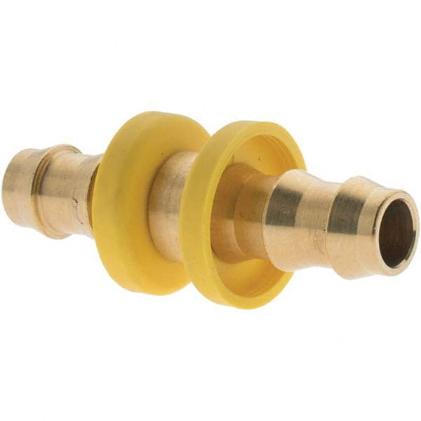 Barbed Push-On Hose Union: Brass, 3/8