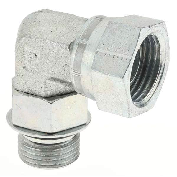 Hydraulic Hose Swivel Elbow Fitting: 8 mm, 3/4-16, 5,000 psi MPN:16265