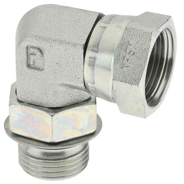 Hydraulic Hose Swivel Elbow Fitting: 12 mm, 1-1/16-12, 3,000 psi MPN:BD-16267