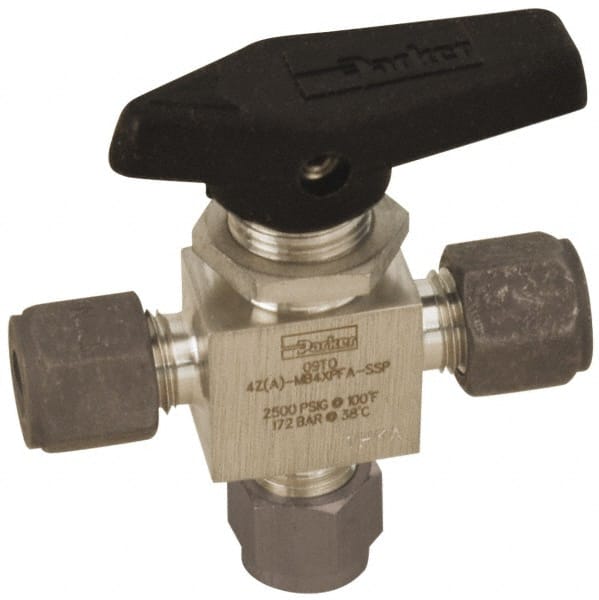 3-Way Manual Ball Valve: 1/8