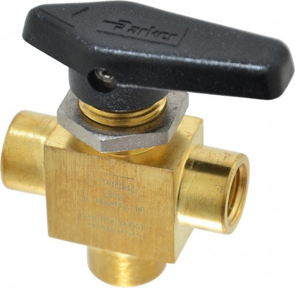 3-Way Manual Ball Valve: 1/4