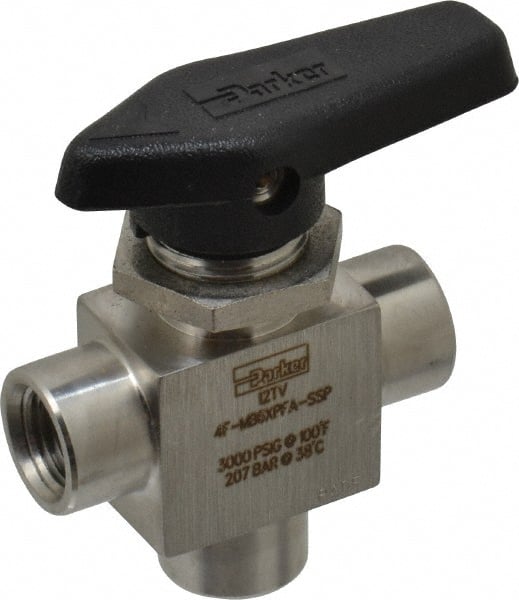 3-Way Manual Ball Valve: 1/4