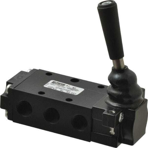 Mechanically Operated Valve: 4-Way & 3-Position EC, Lever-Manual Return Actuator, 1/4