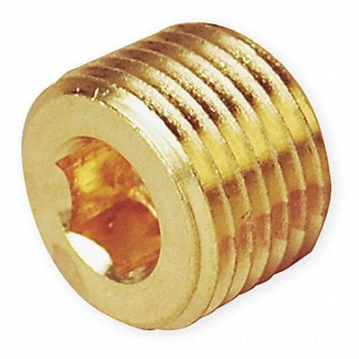 Hollow Hex Head Plug Bright Brass 1/8 in MPN:2 PHH-B