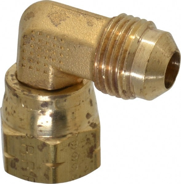 Brass Flared Tube Swivel Nut Elbow: 3/8