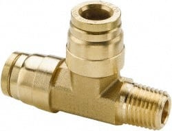 Push-To-Connect Tube to Male & Tube to Male NPT Tube Fitting: Rigid Male Run Tee, 1/8