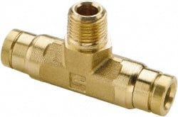 Push-To-Connect Tube to Male & Tube to Male NPT Tube Fitting: Rigid Male Branch Tee, 1/8