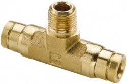 Push-To-Connect Tube to Male & Tube to Male NPT Tube Fitting: Rigid Male Branch Tee, 1/2