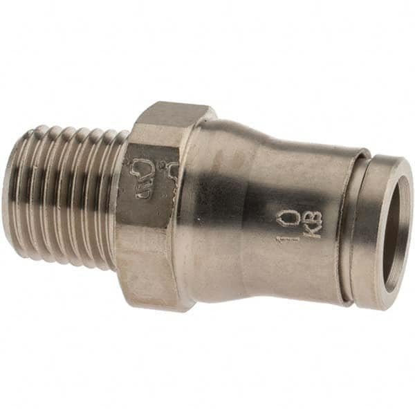 Push-To-Connect Tube to Male & Tube to Male BSPT Tube Fitting: Male Connector, 1/4