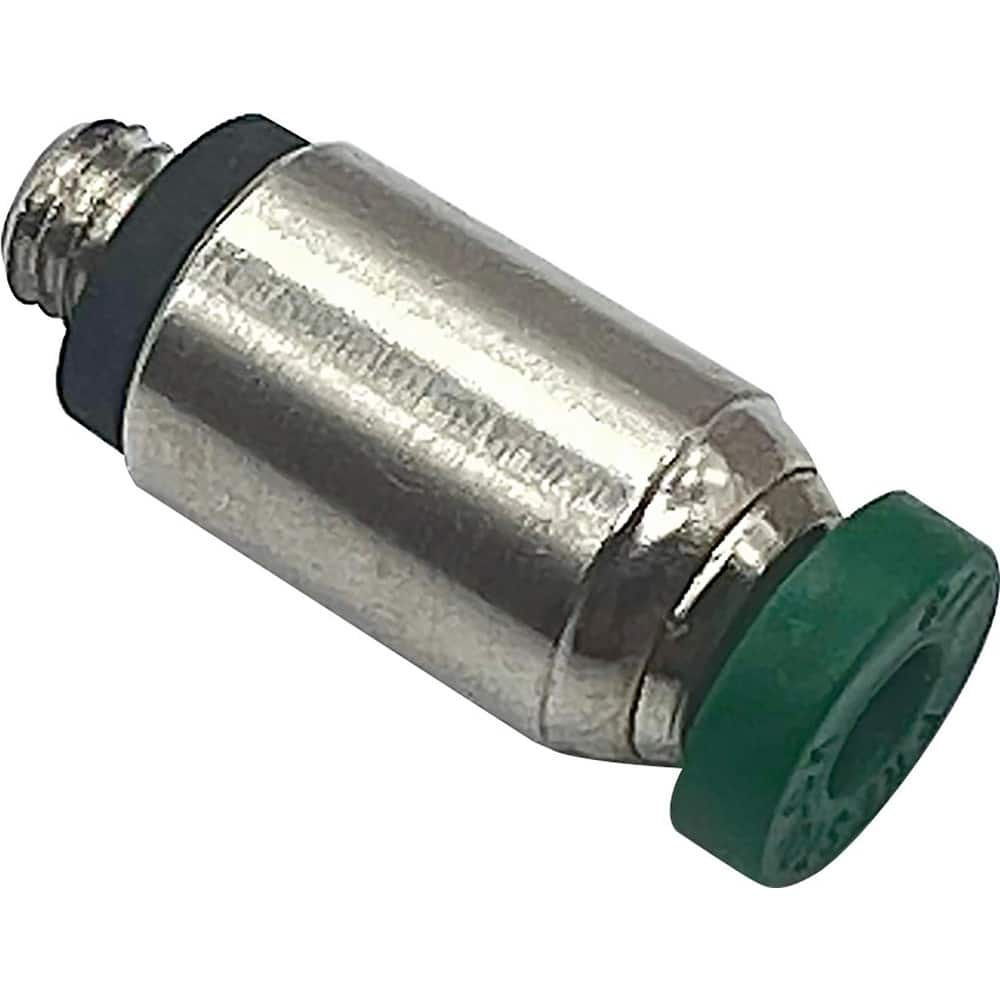 Push-to-Connect x MNPT & Tube to Male NPT Tube Fitting: Round Body Male Connector, #10-32 Thread, 1/8