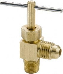 Needle Valve: Angled, 1/4 x 1/8