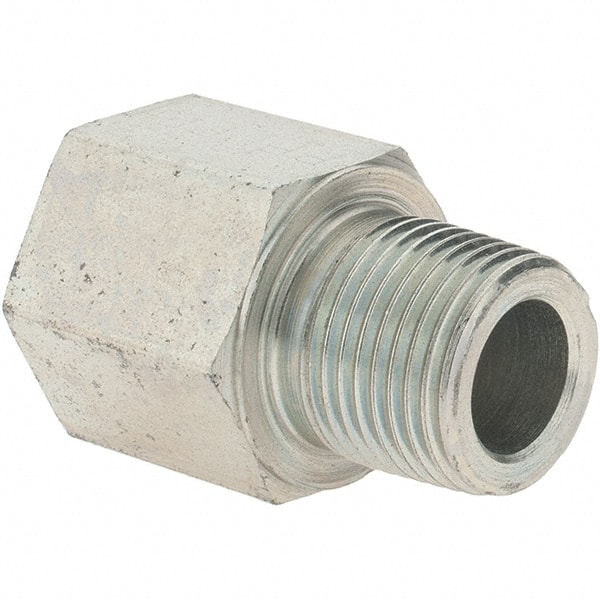 Industrial Pipe Adapter: 3/8-19 Female Thread, 3/8-18 Male Thread, BSPT x NPT/NPTF MPN:KP78521