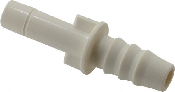 Push-To-Connect Tube Fitting: Tube to Barb Connector, 1/4 Stem OD x 1/4 Hose Barb