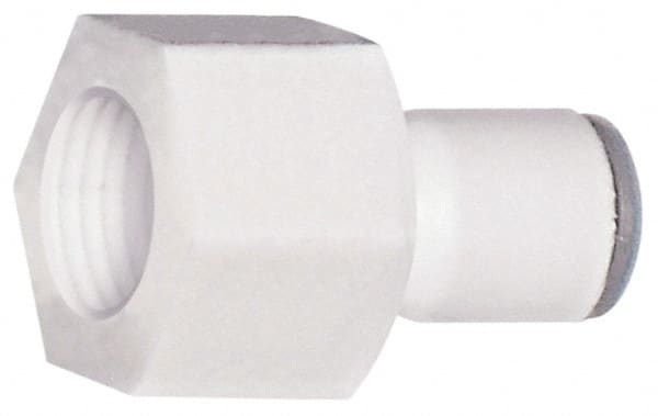 Push-To-Connect Tube Fitting: Faucet Connector UNS Thread, 7/16-24 Thread, 1/4