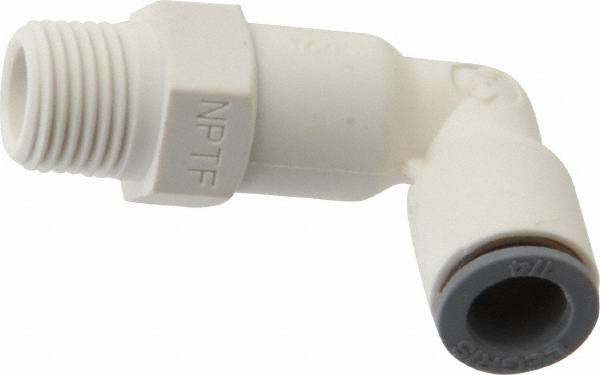 Push-To-Connect Tube Fitting: Male Swivel Elbow, 1/8