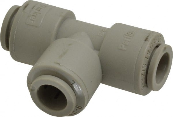 Push-To-Connect Tube to Tube Tube Fitting: Union Tee, 3/8