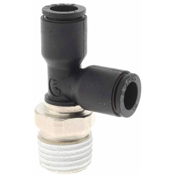 Push-To-Connect Tube Fitting: Male Run Tee, 1/4