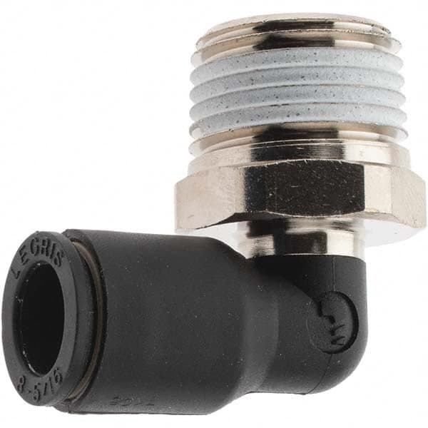 Push-To-Connect Tube to Male NPT Tube Fitting: Male Elbow, 3/8