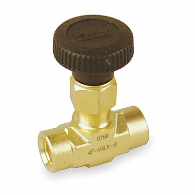 Needle Valve Straight Brass 1/4 in FNPT MPN:4F-V6LR-B