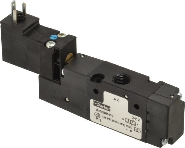 Stacking Solenoid Valve: Single Solenoid, 3-Way, 2 Position, Air Return MPN:B3G0BB549C