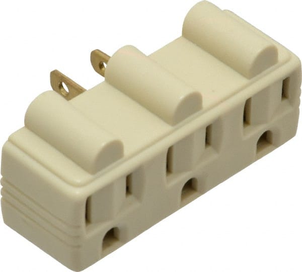 1 Outlet, 125 Volt, 15 Amp, Ivory, Single to Triple Electrical Outlet Adapter MPN:697-I