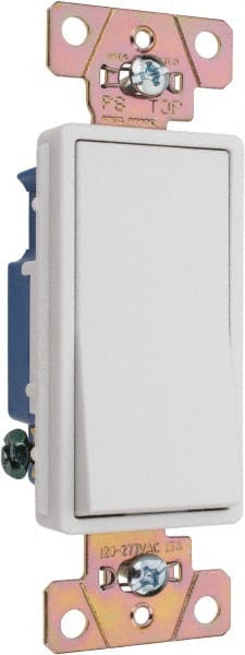 1 Pole, 120 to 277 VAC, 15 Amp, Specification Grade Rocker Wall Switch MPN:2601W