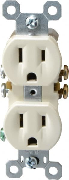 Straight Blade Duplex Receptacle: NEMA 5-15R, 15 Amps, Self-Grounding MPN:3232LA