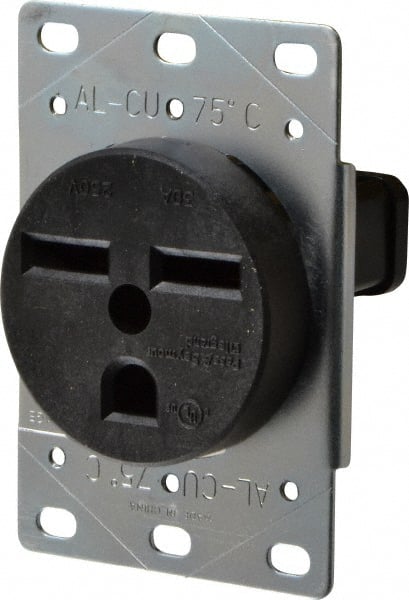 Straight Blade Single Receptacle: NEMA 6-30R, 30 Amps, Self-Grounding MPN:3801