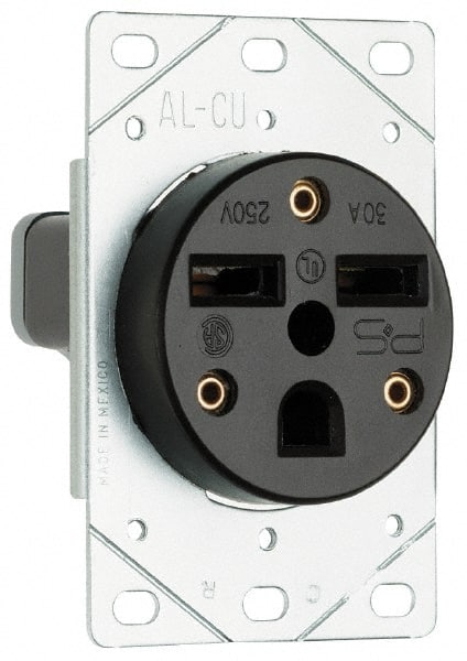 Straight Blade Single Receptacle: NEMA 10-30R, 30 Amps, Ungrounded MPN:3860