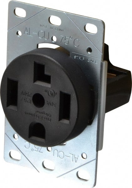 Straight Blade Single Receptacle: NEMA 14-30R, 30 Amps, Self-Grounding MPN:3864