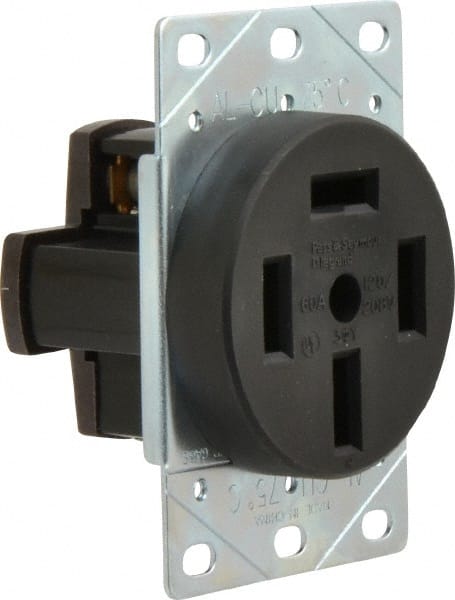 Straight Blade Single Receptacle: NEMA 18-60R, 60 Amps, Ungrounded MPN:3870